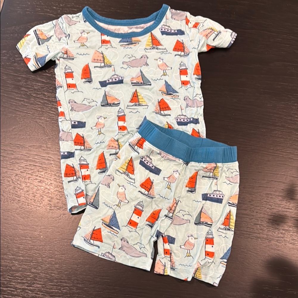 Kids Nautical Pajama Set - Blue and Red